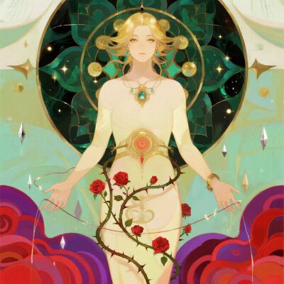 dreamina-2025-07-22-9368-A luminous feminine figure stands center...