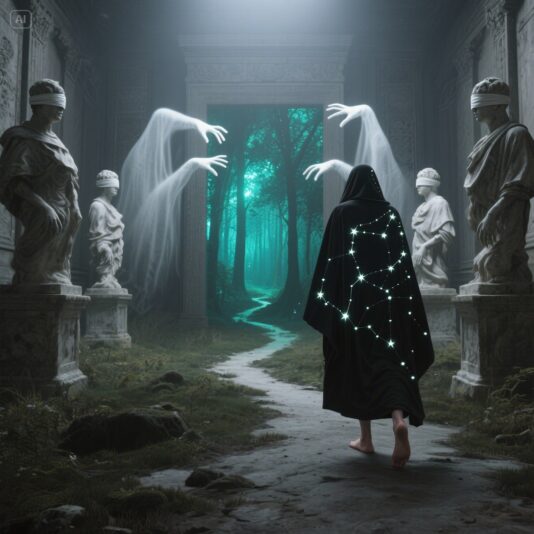 dreamina-2025-07-28-4509-A solitary figure walks barefoot through...