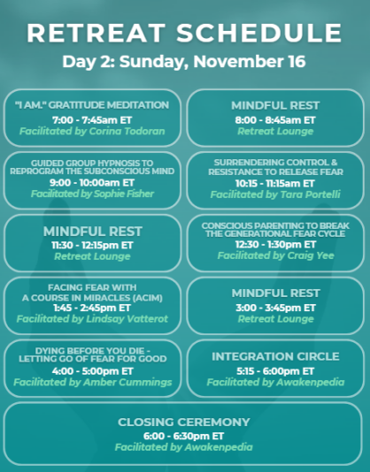 day 2 - forgetting fear