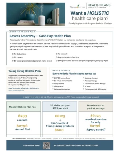 Want a holistic health plan (carol)